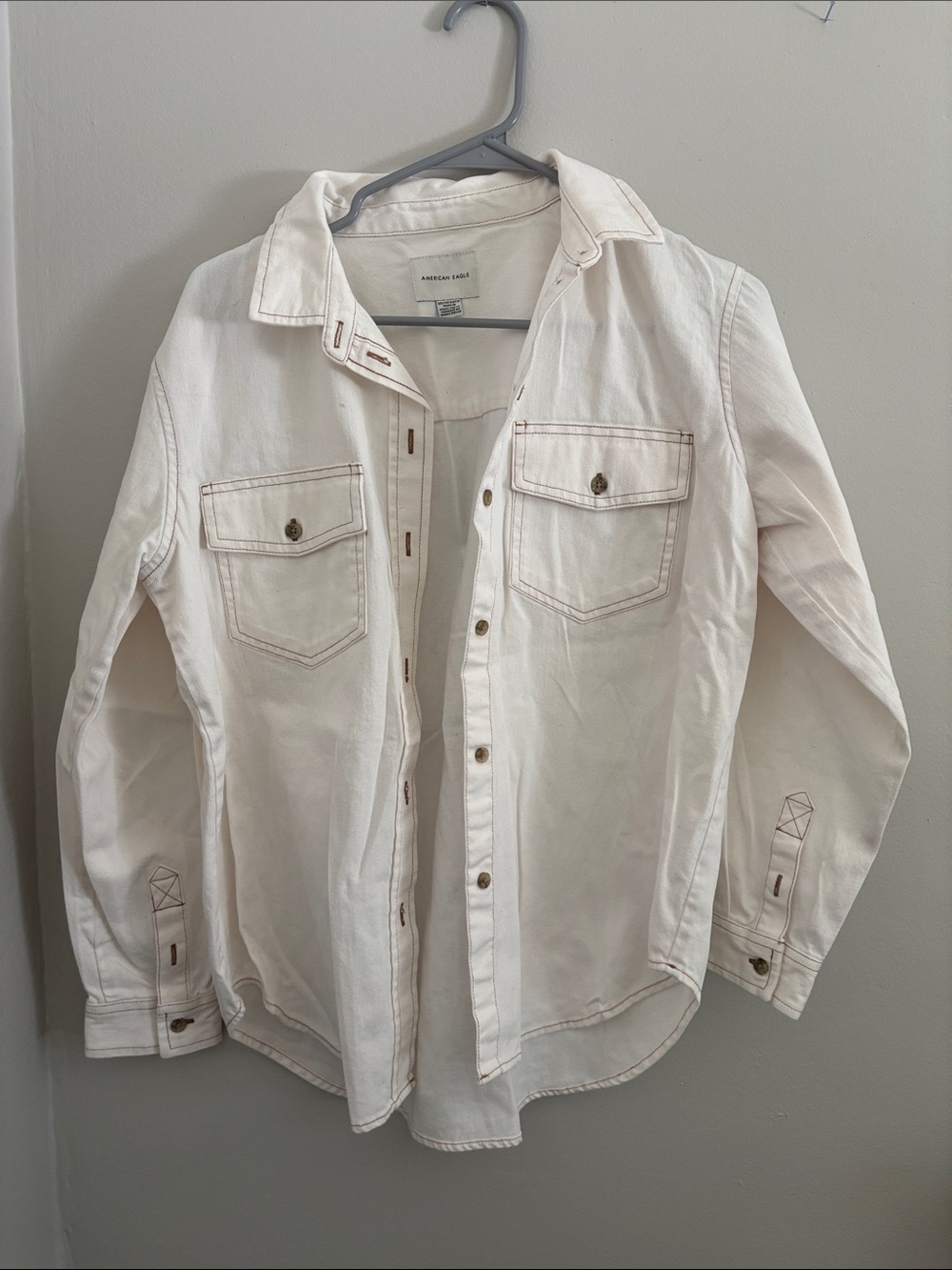 American Eagle Outfitters Off-White Collared Jacket